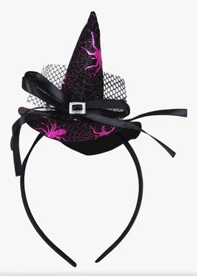Juego de 9 diademas de sombrero de bruja con tela de araña Foto 1 de 2