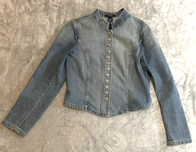Chaqueta Karen Kane Vintage Y2k Azul Algodón Denim Abotonada Hecha en EE. UU. Talla 12 Foto 1 de 4