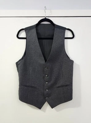 Vintage Yves Saint Laurent Vest Waistcoat Gilet Men's 40 Charcoal Gray Wool YSL - Image 1 of 4