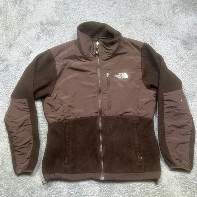 Chaqueta Denali para mujer THE NORTH FACE marrón cremallera completa polar exterior *MANCHAS/AGUJERO Foto 1 de 4