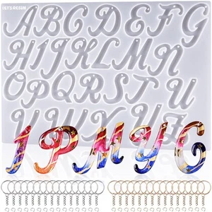 Large Alphabet Mold with Hole, Reversed Alphabet Letter Resin Molds Silicone ... - Picture 1 of 7