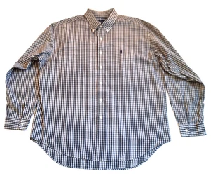 Ralph Lauren Shirt Marlowe Blue Green Plaid Button Down Collar XLT - Picture 1 of 5