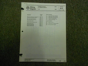 1988 VW Jetta Pasivo Restricción Aire Acondicionado Diagrama Servicio Manual - Imagen 1 de 5