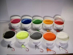 JIG HEAD FISHING LURE 1 Oz POWDER PAINT IN 1 OZ WIDE MOUTH JARS Jigs - Picture 1 of 29
