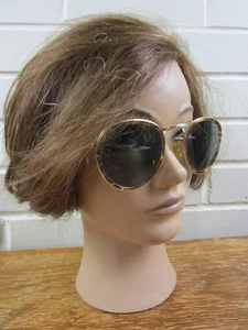 Vintage Foster Grant Gold Tone Oxford Sunglasses Tortoise Big Lense Glasses - Picture 1 of 14