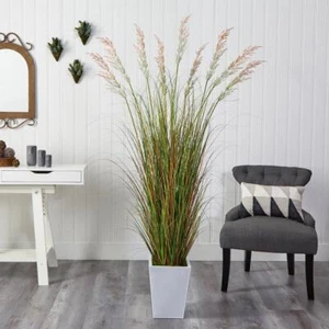 Nearly Natural Artificial Plant 74" Decorative Plastic Grass Green w/ Faux Moss - Picture 1 of 1