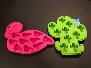 Cactus and Flamingo Novelty Ice Tray Silicone ( Jello or Chocolate Mold ) - Picture 1 of 5