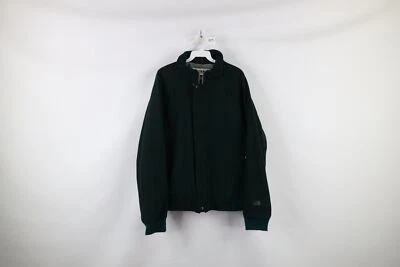 Vtg 80s The North Face Mens Large Spell Out Lined Wool Bomber Jacket Green USA - Image 1 of 4