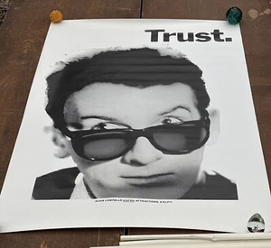1981 Trust Elvis Costello Record Subway Promo Poster 41” X 60” Rare Banner - Picture 1 of 14