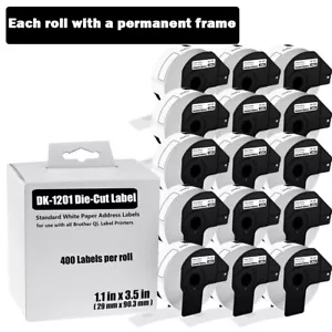 15Rolls Shipping Label 29mm×90mm Fits Brother QL-1050 DK-1201 400 Labels P/R - Picture 1 of 24
