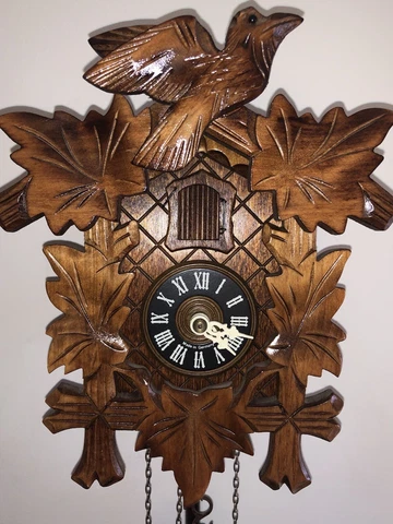 Black Forest Cuckoo Clock Runs Great-Serviced-Excellent-nigh Shut Off Cover