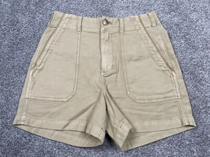 Faherty Shorts Womens 26 Khaki Chino Casual Preppy Stretch 4" Adjustable Slim - Picture 1 of 7