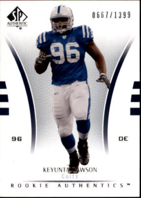 B0364- 2007 SP Authentic #105 Keyunta Dawson RC /1399 - NM-MT - Image 1 of 2