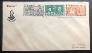 1937 St John Newfoundland First Day Cover FDC To USA King George 6 Coronation - Picture 1 of 2