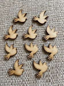 10x Lasergeschnittene Vogelstücke aus Holz - Bild 1 von 1