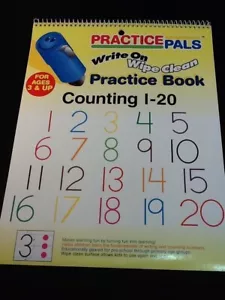 Practice Pals Write On Wipe Clean Practice Book Counting 1 - 20 Numbers - Picture 1 of 5