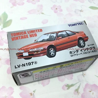 Tomica Vintage NEO 1/64 LV-N197a Honda Integra 3Door Coupe XSi Red '91 07761 JPN - Image 1 of 4