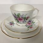Duchess Estelle 399 Gilded Scallop Edge Pastel Floral Tea Cup Trio (F2) W#623