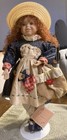 Vintage Porcelain Doll Tammy By Anco Mfg 16” Tall Red Curls Country Hat Basket