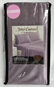 Fundas de almohada de satén malva tamaño estándar Juicy Couture 2 The Rose Collection, ¡nuevas! - Imagen 1 de 4