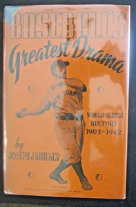 Vintage 1943 2nd Printing Baseball's Greatest Drama Joseph Krueger Signed 184p Book - Bild 1 von 10