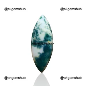 Natural Moss Agate Gemstone 17.00 Cts Marquise Wire Wrapped Cabochon 32x12x5 mm - Picture 1 of 11