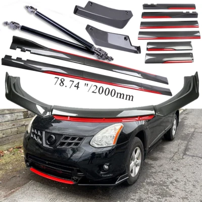 For Nissan Rogue Altima Fiber Front Lip Chin Bumper Body Kit Side Skirt+Rear Foto 1 de 4