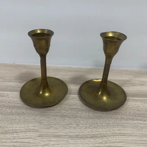 Vintage Kerzenständer Messing klein konisch MCM Boho Deko - Bild 1 von 10