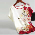 Ice Silk Printed Mother's New Imitation Chiffon Shirt women's casual top