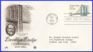 USA5 #2041 ADDR PCS ARTCRAFT FDC   Brooklyn Bridge - Picture 1 of 1