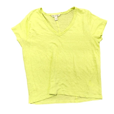 Blusa Top Camisa Banana Republic Manga Corta 100% Lino Mujer Talla Grande Amarilla Foto 1 de 4