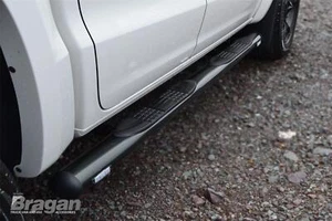 Barras laterales negras para Ford Ranger 2012-2016 + almohadillas + LED blancos - Imagen 1 de 6