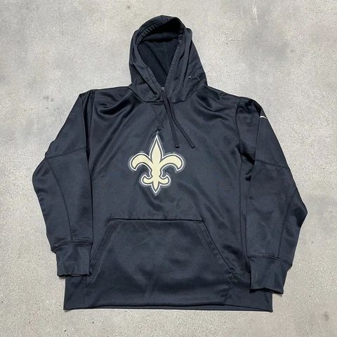 Nike New Orleans Saints NFL Therma-Fit Warm Up Team Hoodie Black Men's Large Cover