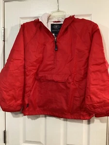 Hooded Windbreaker Fully Lined Charles River Pullover Jacket Size Small - Picture 1 of 5
