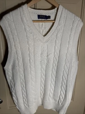 Polo от Ralph Lauren свитер жилет лодочный дом хлопок кашемир смесь кремовый череп ☠️ - Изображение 1 из 4