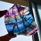 181G Natural colored fluorite slice quartz crystal flake mineral specimen