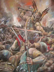 LEON GOODMAN LIMITIERTE AUSGABE DES GEMÄLDES Walhalla Sächsischer ""Berserker"" Wikinger Odin - Bild 1 von 1
