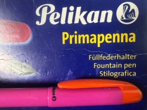 Pelikan Pen Fountain Pen Primapenna Pink Orange Never Used (M) Vintage - Picture 1 of 10