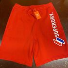 Superdry Mens Risk Red Sportstyle Applique Drawstring Athletic Shorts Size M XL