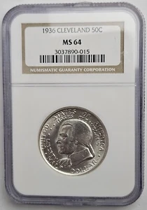 1936 Cleveland Centennial Commemorative Half Dollar 50c NGC MS 64 - Picture 1 of 4