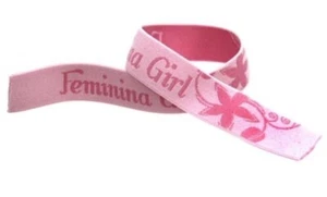 1 Meter Gummiband 30mm Deko Basteln Nähen mit Motiv Feminina Girl rosa/pink - Picture 1 of 1