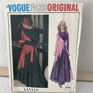 Lanvin Vogue Paris Original 2576 Dress Evening Gown Size 10 Bust 32.5 Uncut FF - Picture 1 of 5