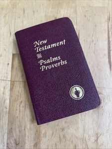 New Testament Psalms Proverbs GIDEON BIBLE Pocket Mini Burgundy NEW - Picture 1 of 2