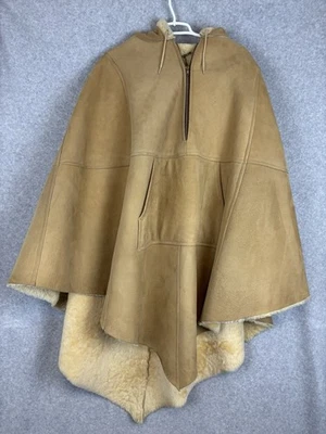VTG Red River Neiman Marcus Western Cowgirl Suede Heavyweight Poncho Hooded - Image 1 of 4