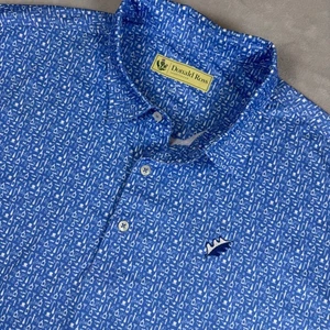 Donald Ross Sport The Oaks Golf Polo Shirt Mens XL Blue White Martini Novelty - Picture 1 of 9