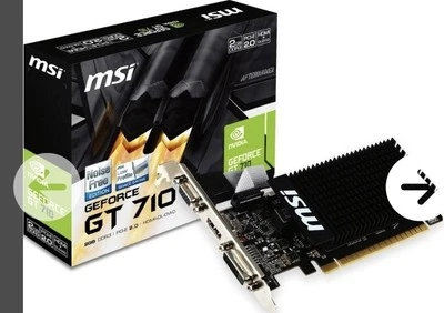 New MSI GeForce GT 710 2GB DDR3 Graphics Card (GT 710 2GD3H LP) NVIDIA - Image 1 of 3