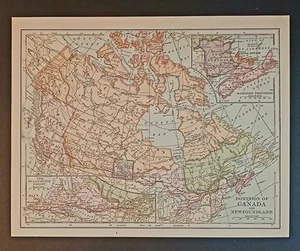 Antique Turn Of The Last Century 1905 Map Of The Dominion Of Canada - Picture 1 of 6