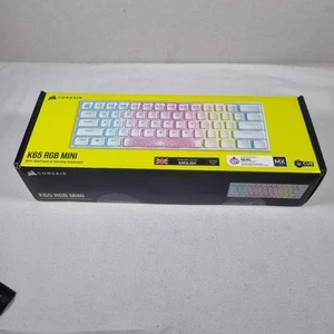Corsair K65 RGB MINI 60% Mechanical Keyboard, White, Cherry MX Red Switches, N-K - Picture 1 of 6