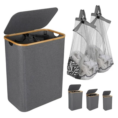 Wäschekorb Wäschesammler mit Deckel Wäschebox Waschesortierer 100L/145L/160L - Bild 1 von 4