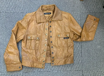 Members Only Chaqueta De Colección Mujer Pequeña Cuero Marrón MOTOCICLISTA   Foto 1 de 4